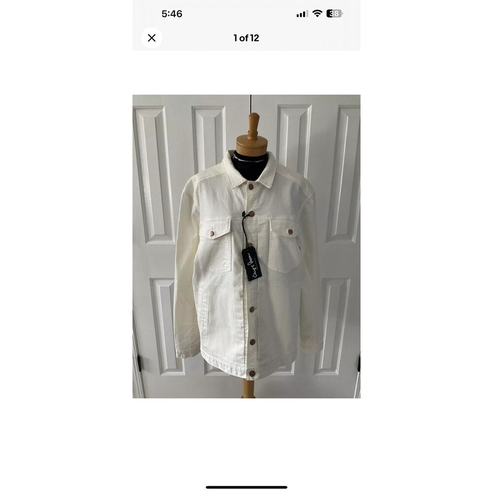 Chip & Pepper Womans Large White Denim Jacket NEW W/TAGS READ